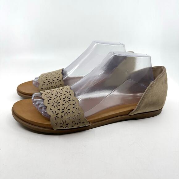 Andiamo D'Orsay Open Toe Slip On Ballet Flat Sandal Open Toe Grey Womens Size 9W - Picture 4 of 8